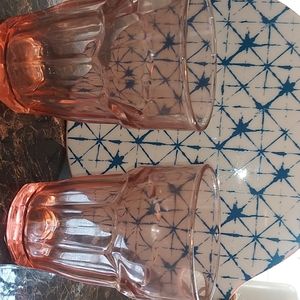 Bormioil Rocco pink glass cups